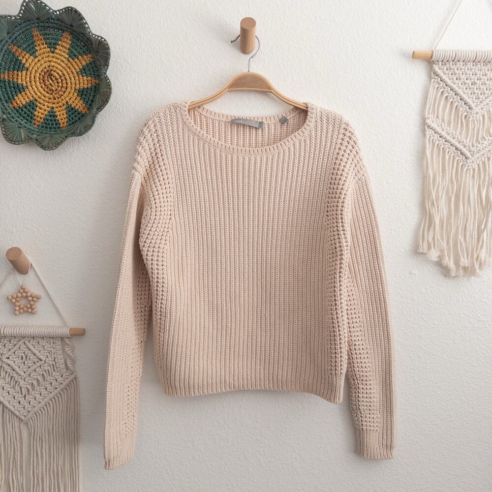 Vince. Cream Chunky Knit Pullover Sweater Size Medium
